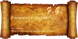Ferenczfi Gujdó névjegykártya